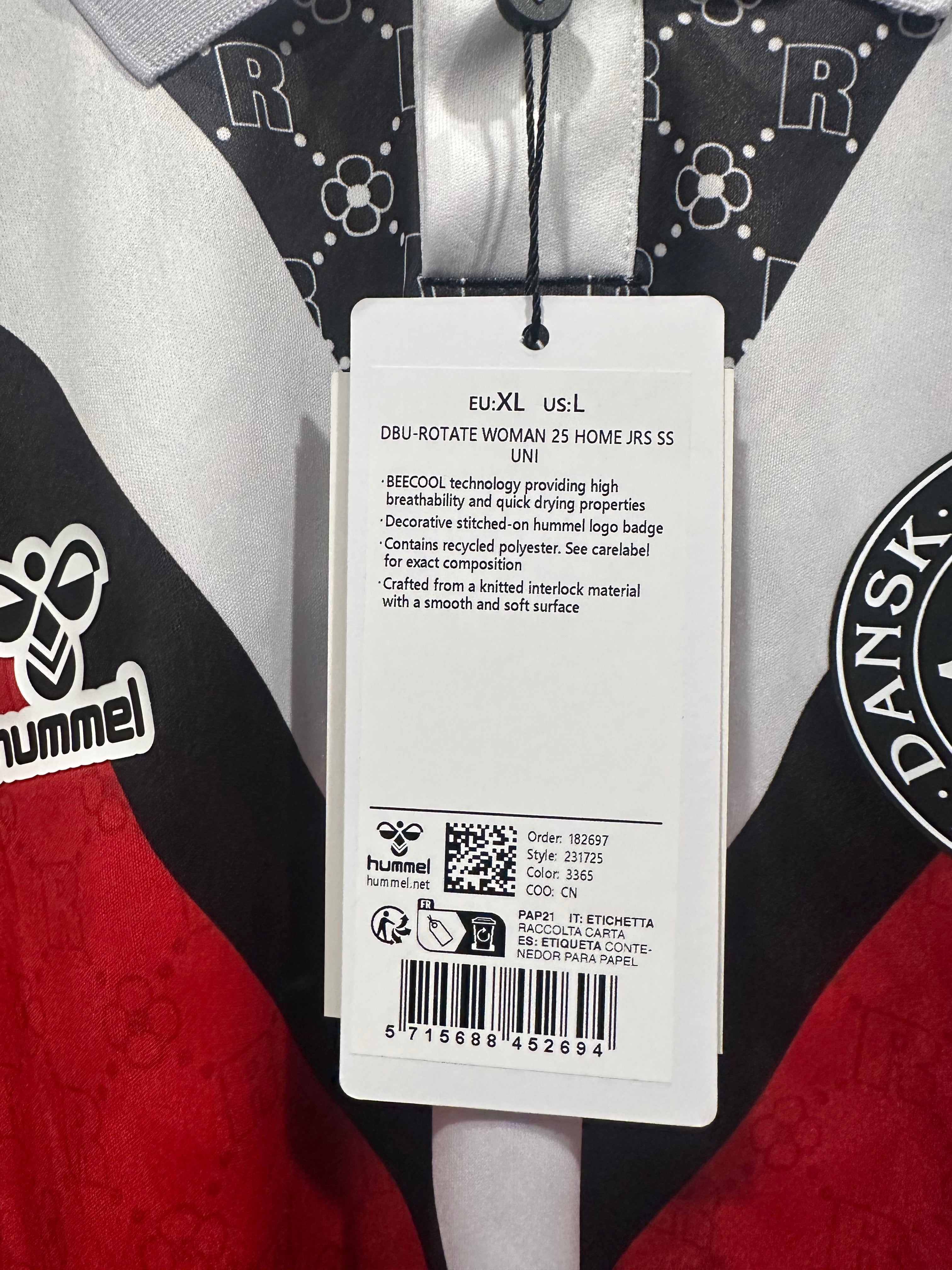 Denmark 2025 Women's Euro Home Soccer Jersey (L) NWT