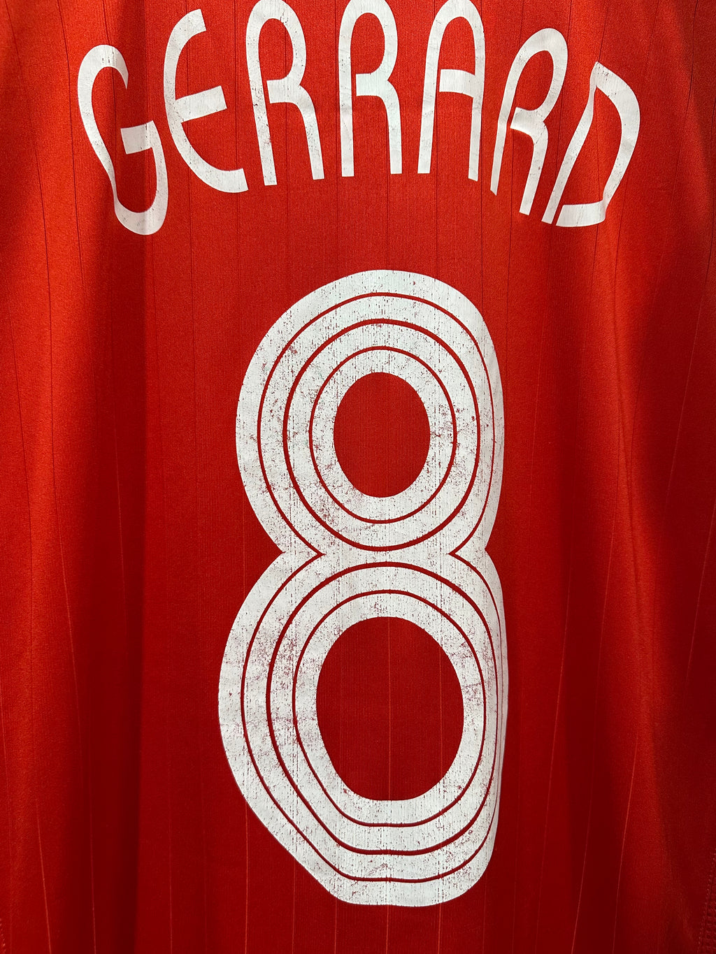 Liverpool 2006-07 Home Soccer Jersey Gerrard #8 UCL Final (XL)