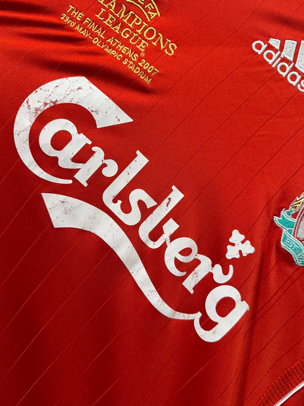 Liverpool 2006-07 Home Soccer Jersey Gerrard #8 UCL Final (XL)