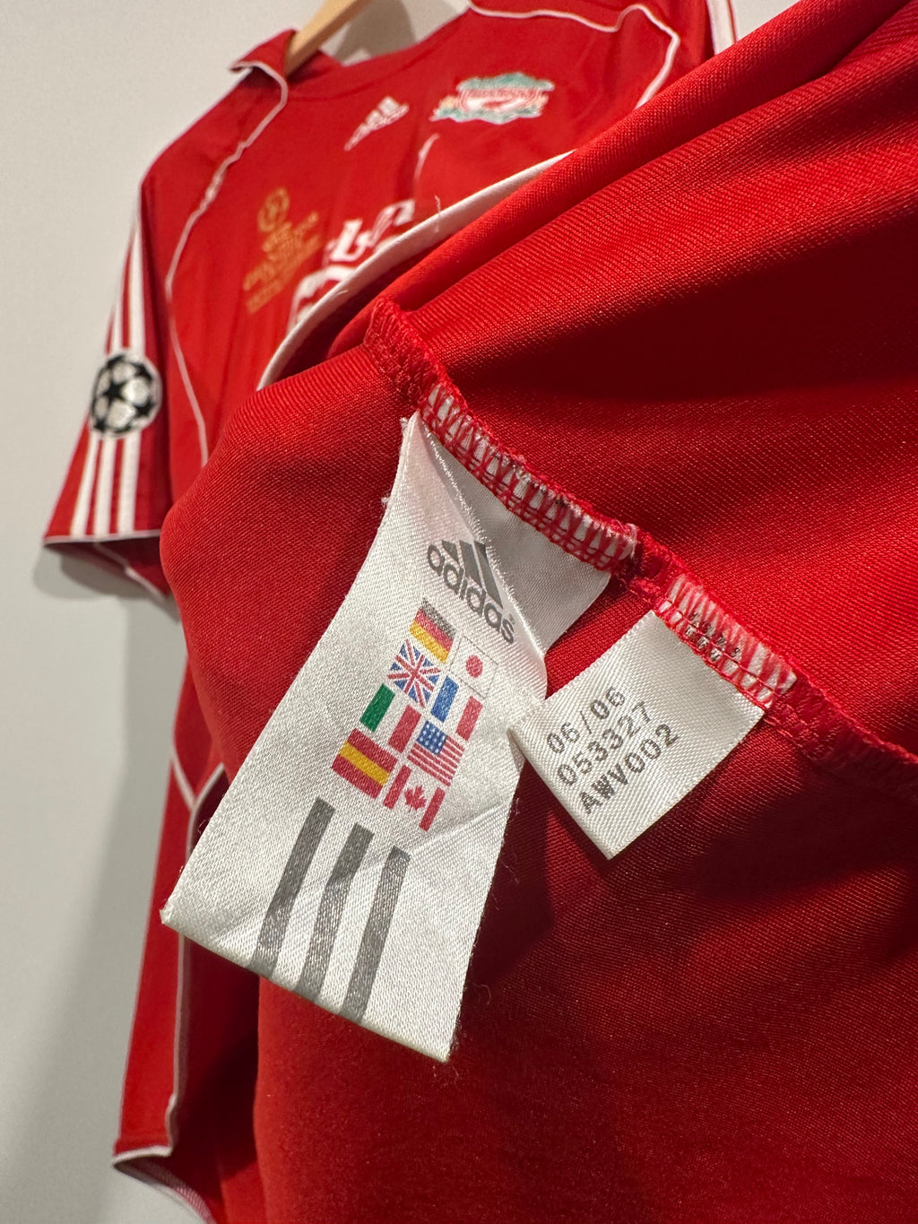 Liverpool 2006-07 Home Soccer Jersey Gerrard #8 UCL Final (XL)
