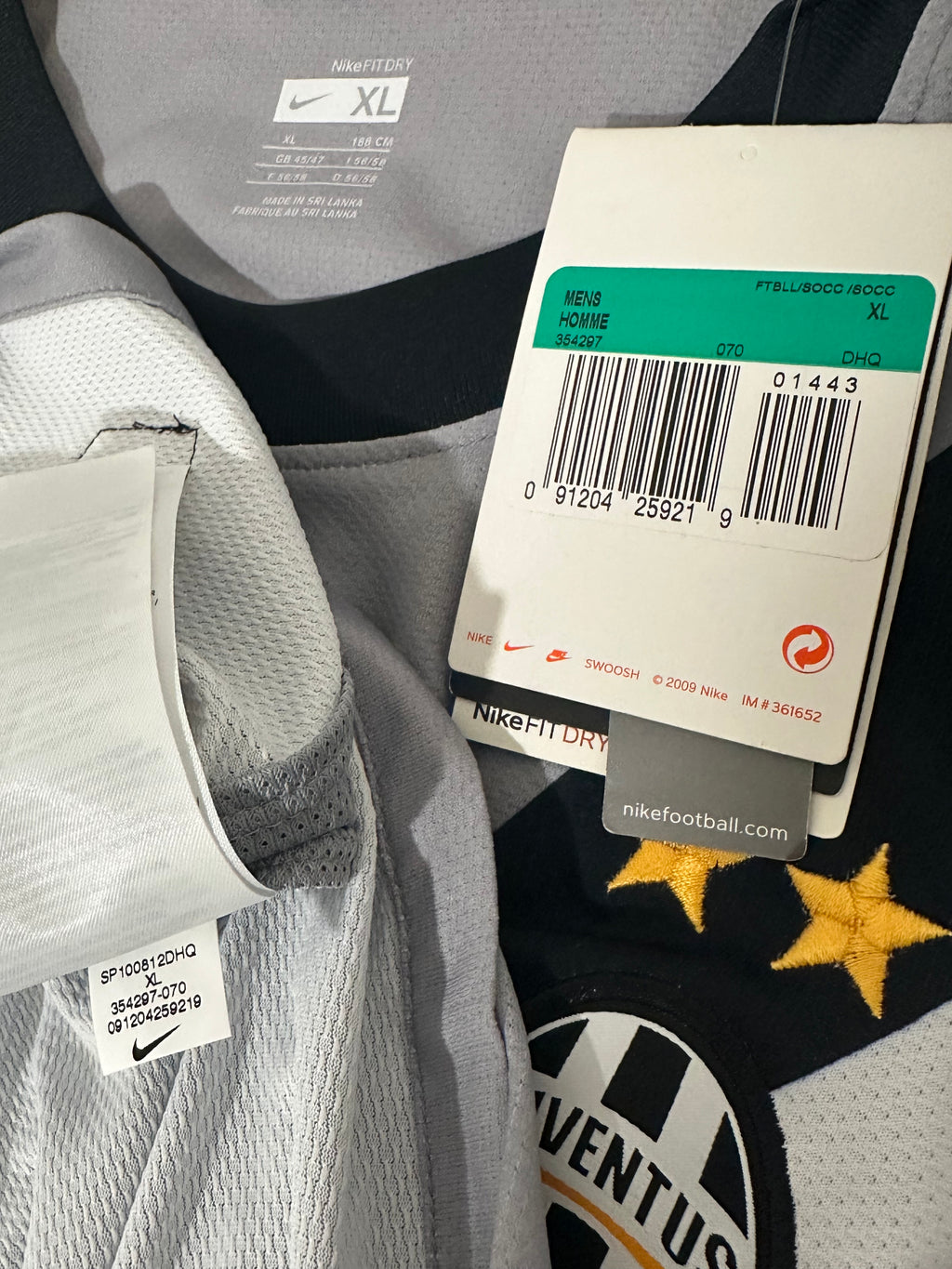 Juventus 2009-10 Away Soccer Jersey Del Piero #10 (XL) NWT