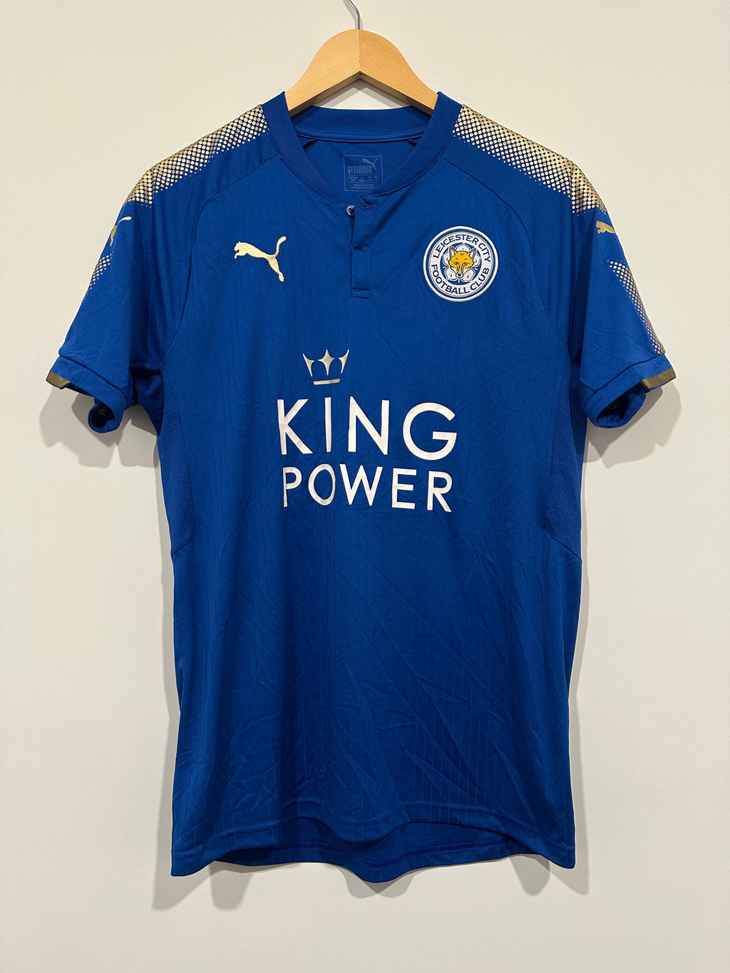 Leicester City 2017-18 Home Soccer Jersey (M)