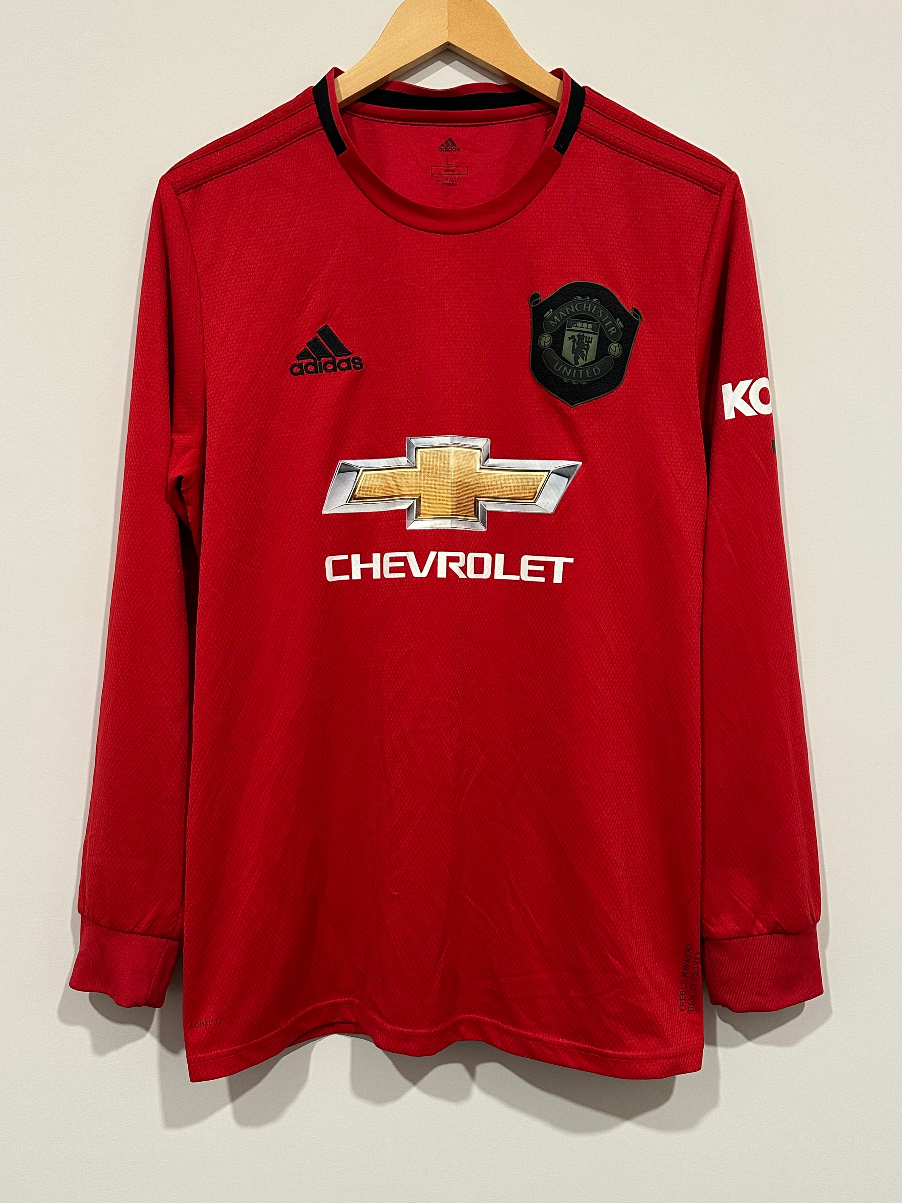 Manchester United 2019-20 Home Long Sleeve Soccer Jersey (L)