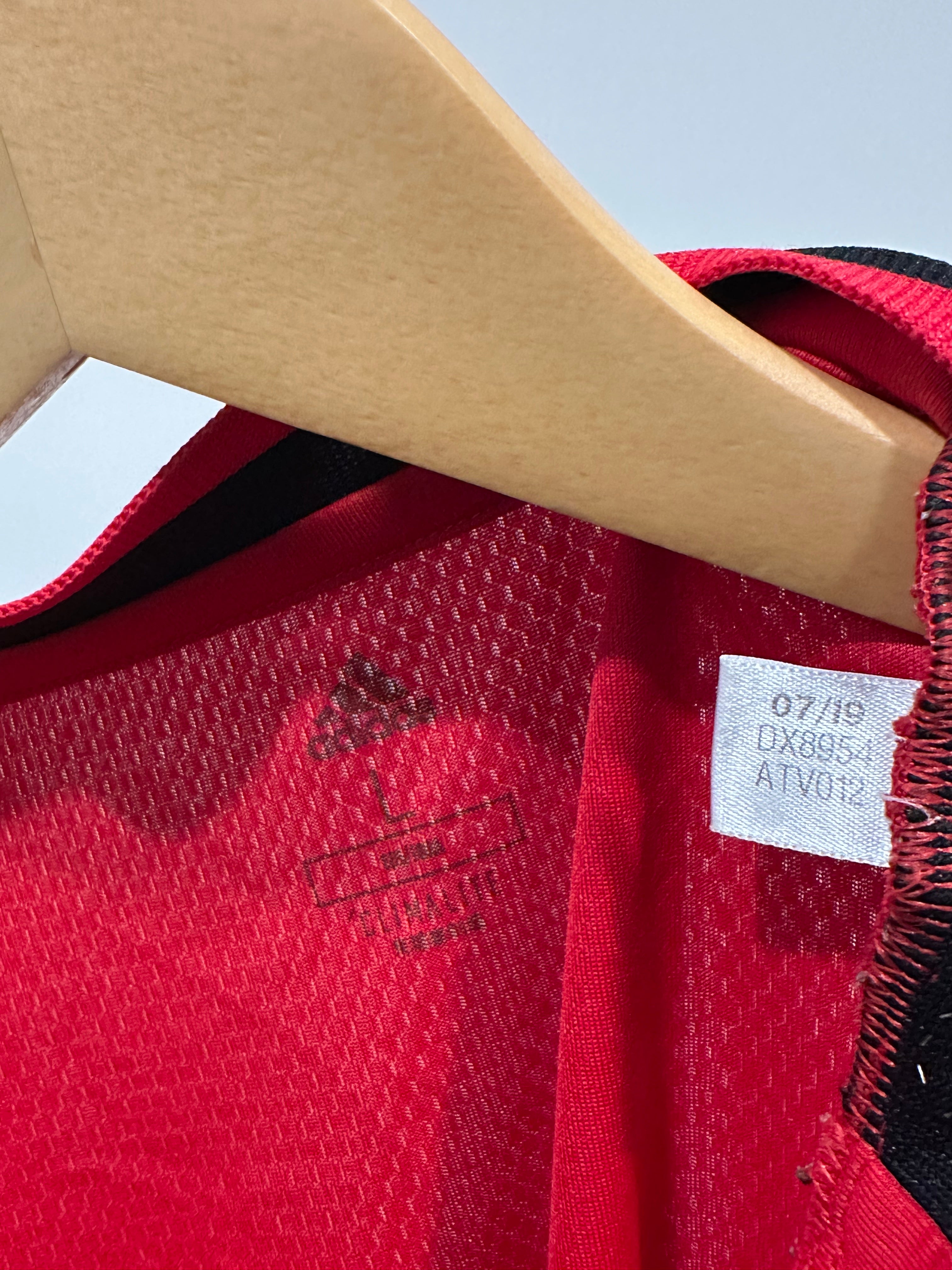 Manchester United 2019-20 Home Long Sleeve Soccer Jersey (L)