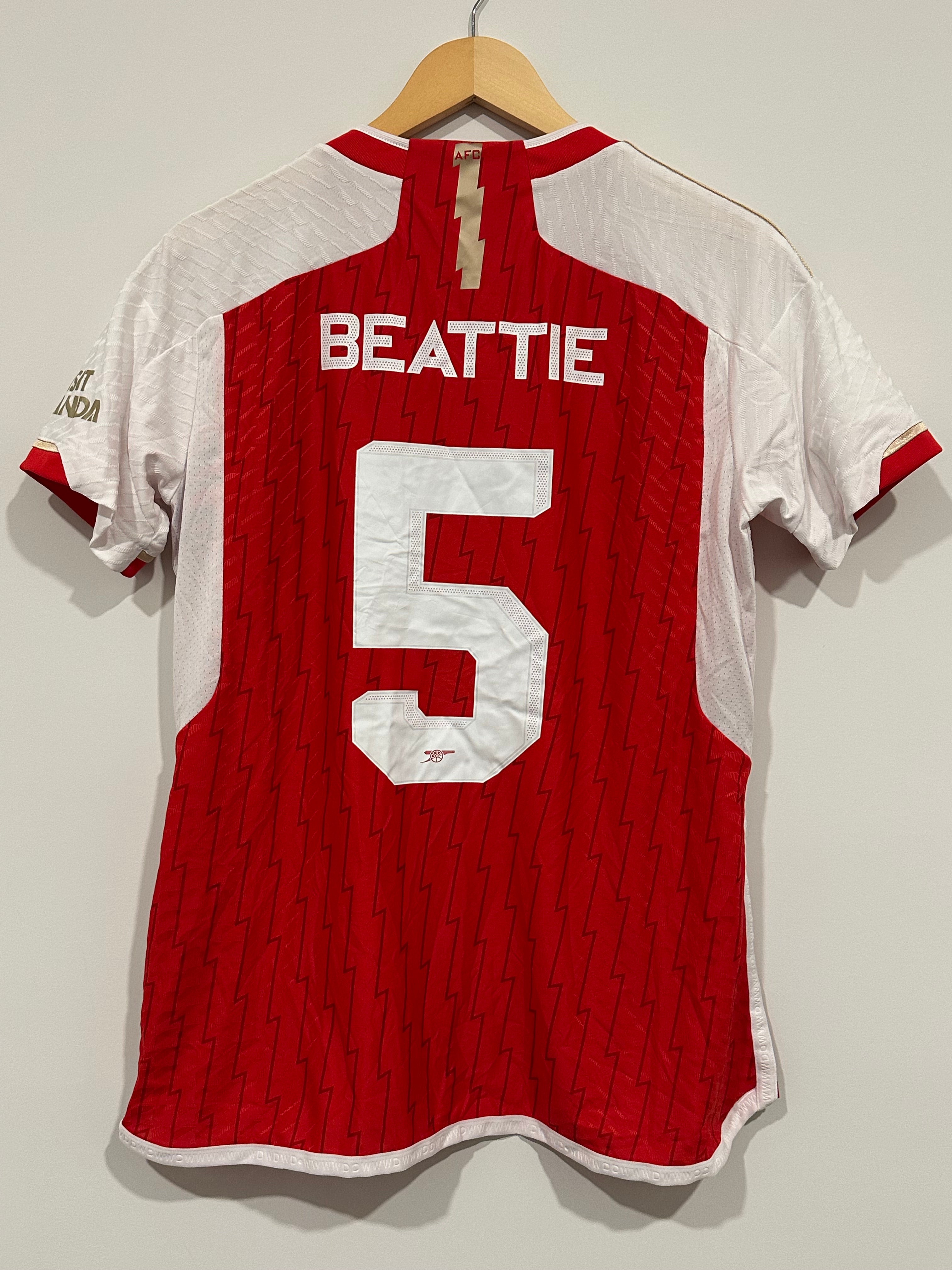 Arsenal 2023-24 Home Soccer Jersey Authentic Version Beattie #5 (Women's L)
