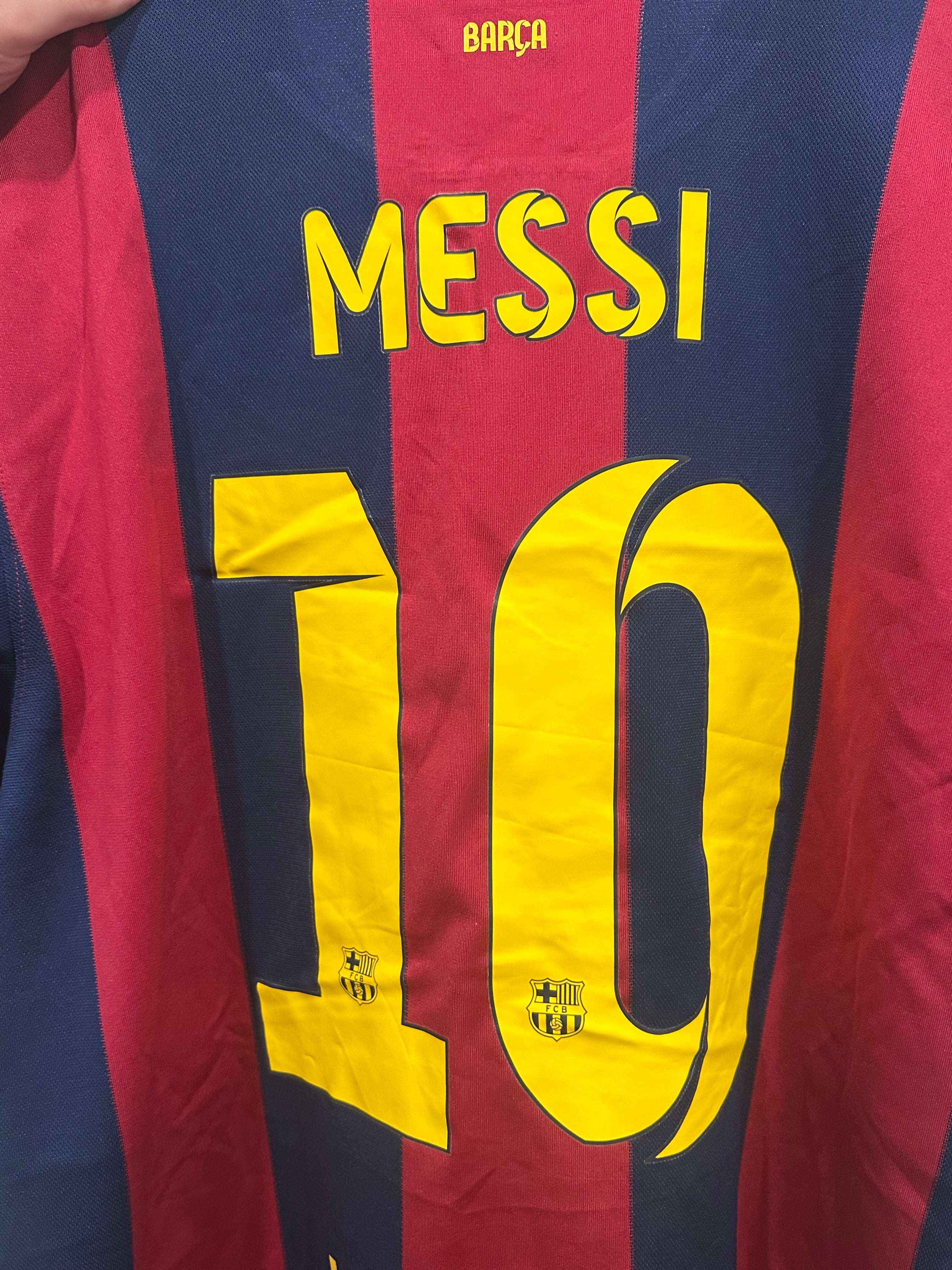FC Barcelona 2014-15 Home Soccer Jersey Messi #10 (XL)