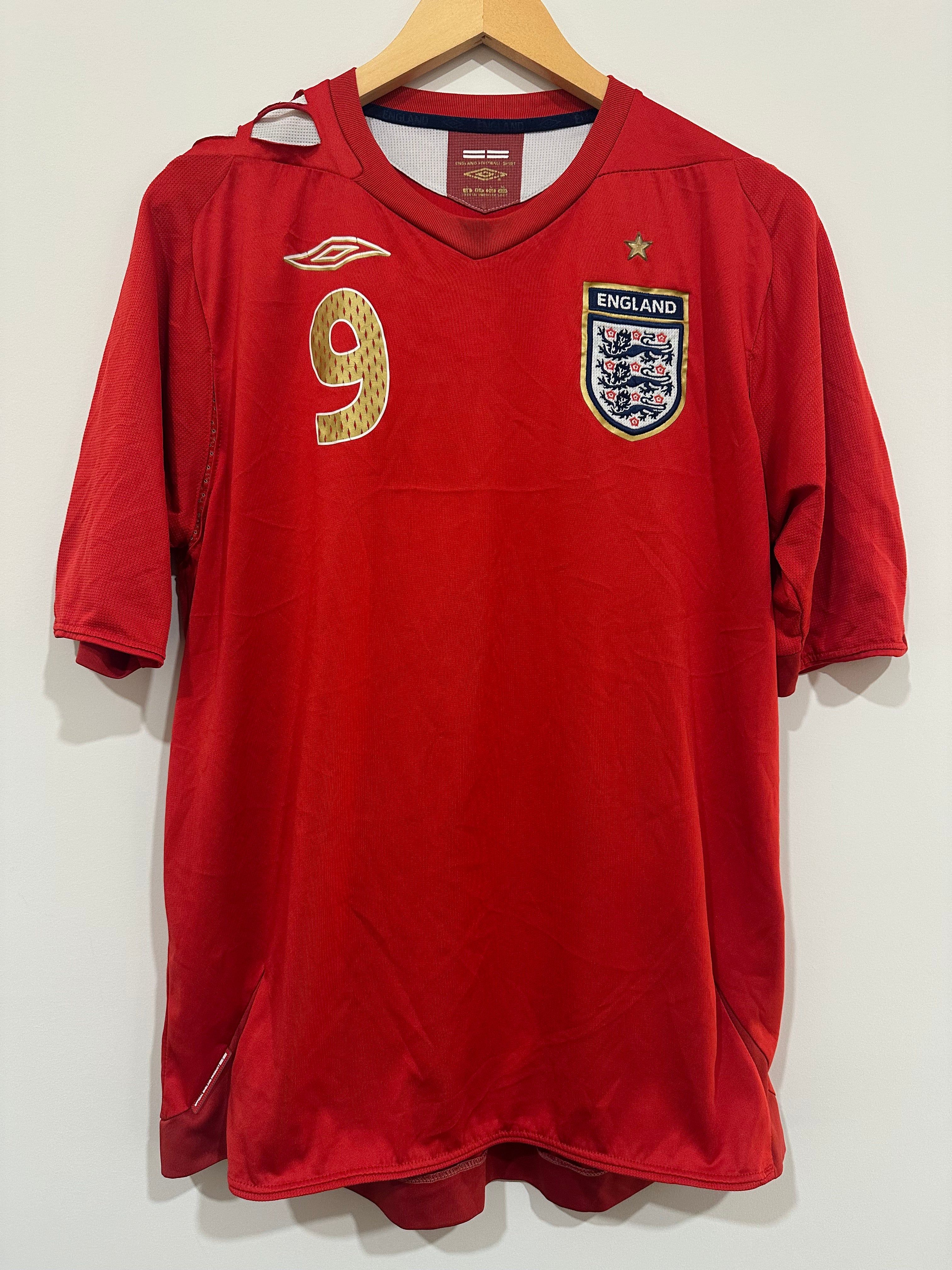 England 2006-08 Away Soccer Jersey Rooney #9 (L)
