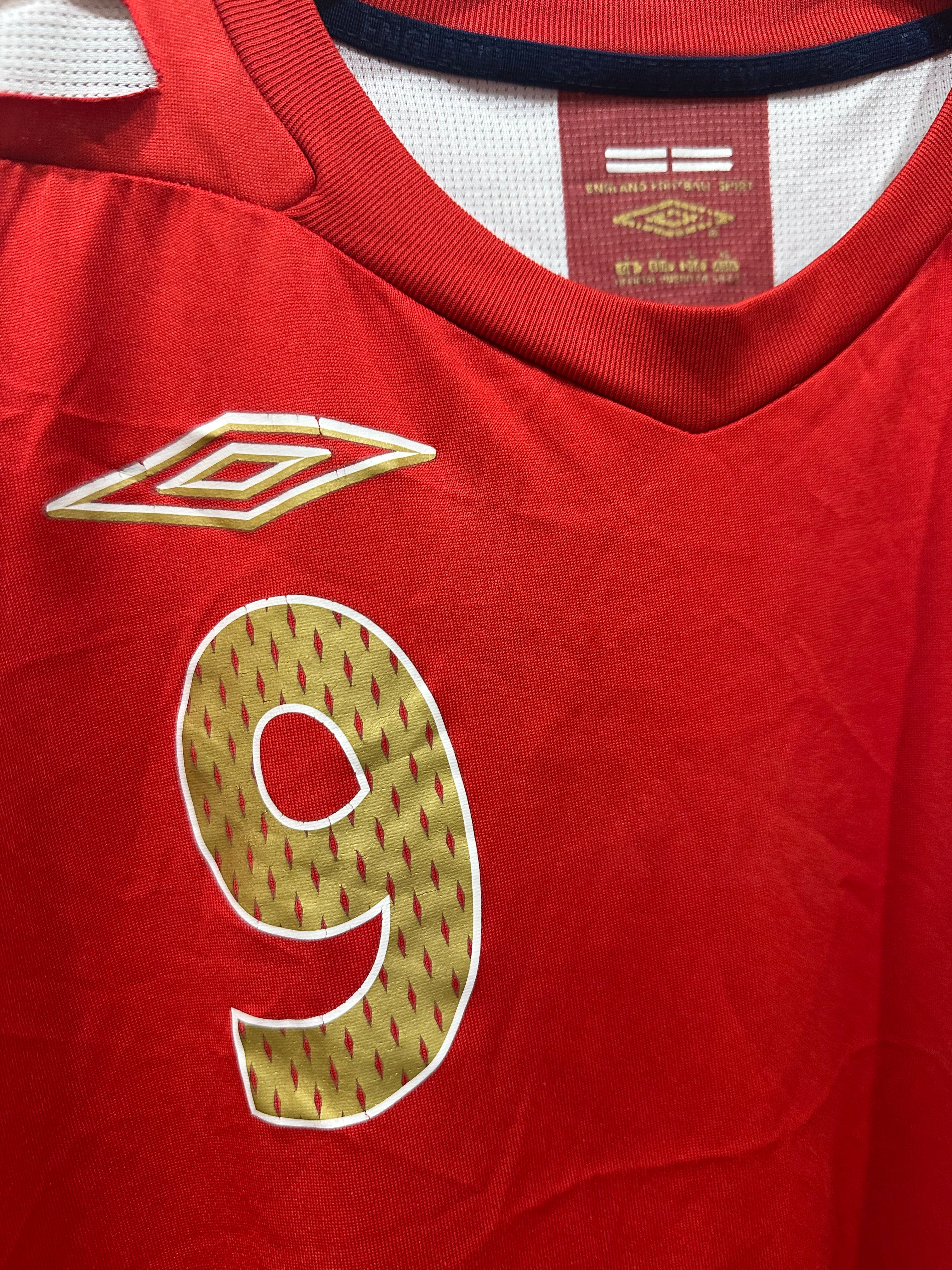 England 2006-08 Away Soccer Jersey Rooney #9 (L)