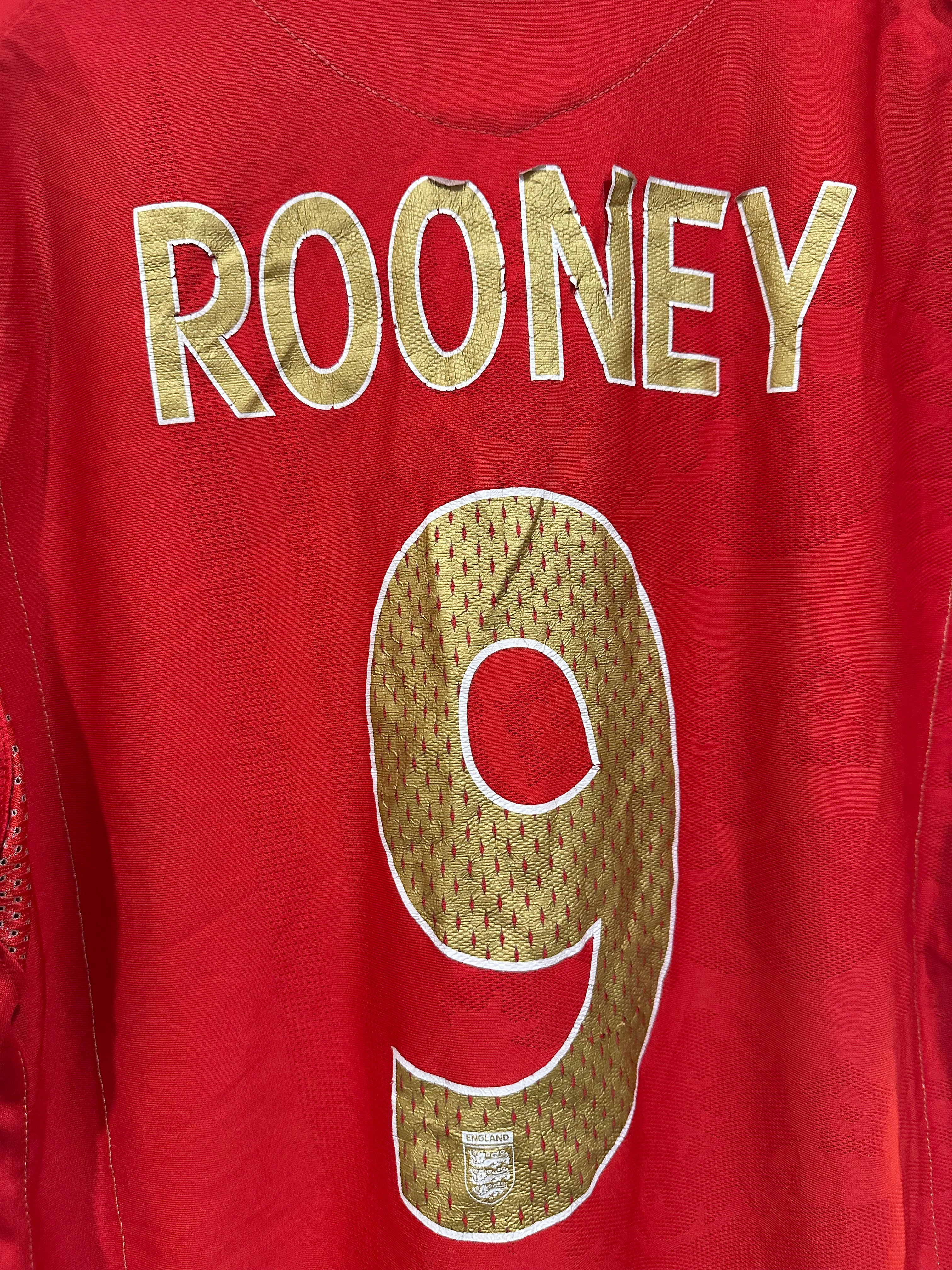 England 2006-08 Away Soccer Jersey Rooney #9 (L)