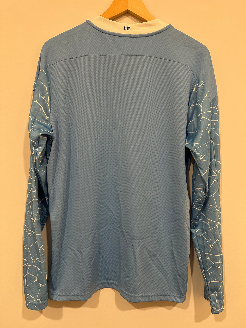 Manchester City 2020-21 Home Long Sleeve Soccer Jersey (L)