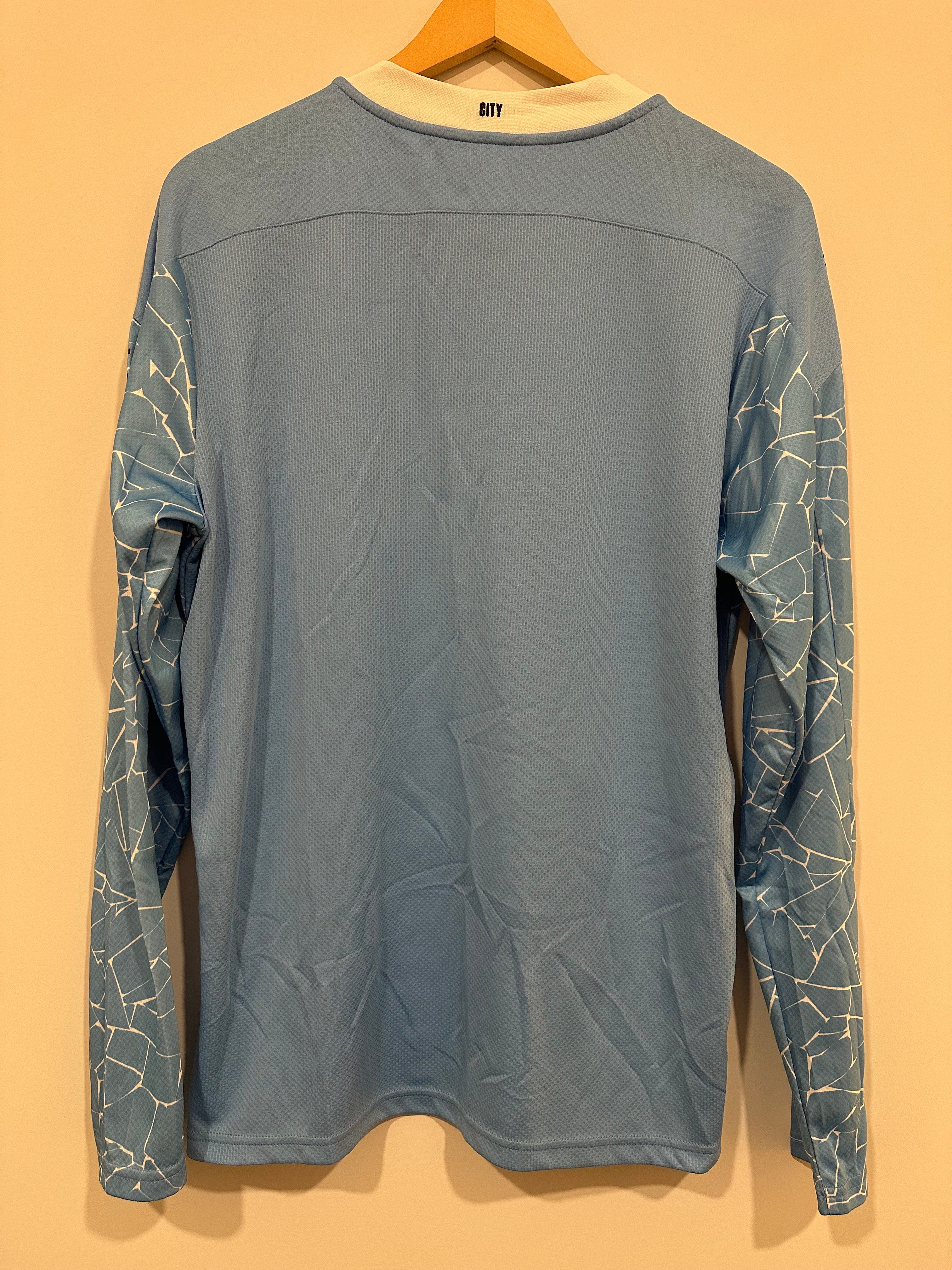 Manchester City 2020-21 Home Long Sleeve Soccer Jersey (L)