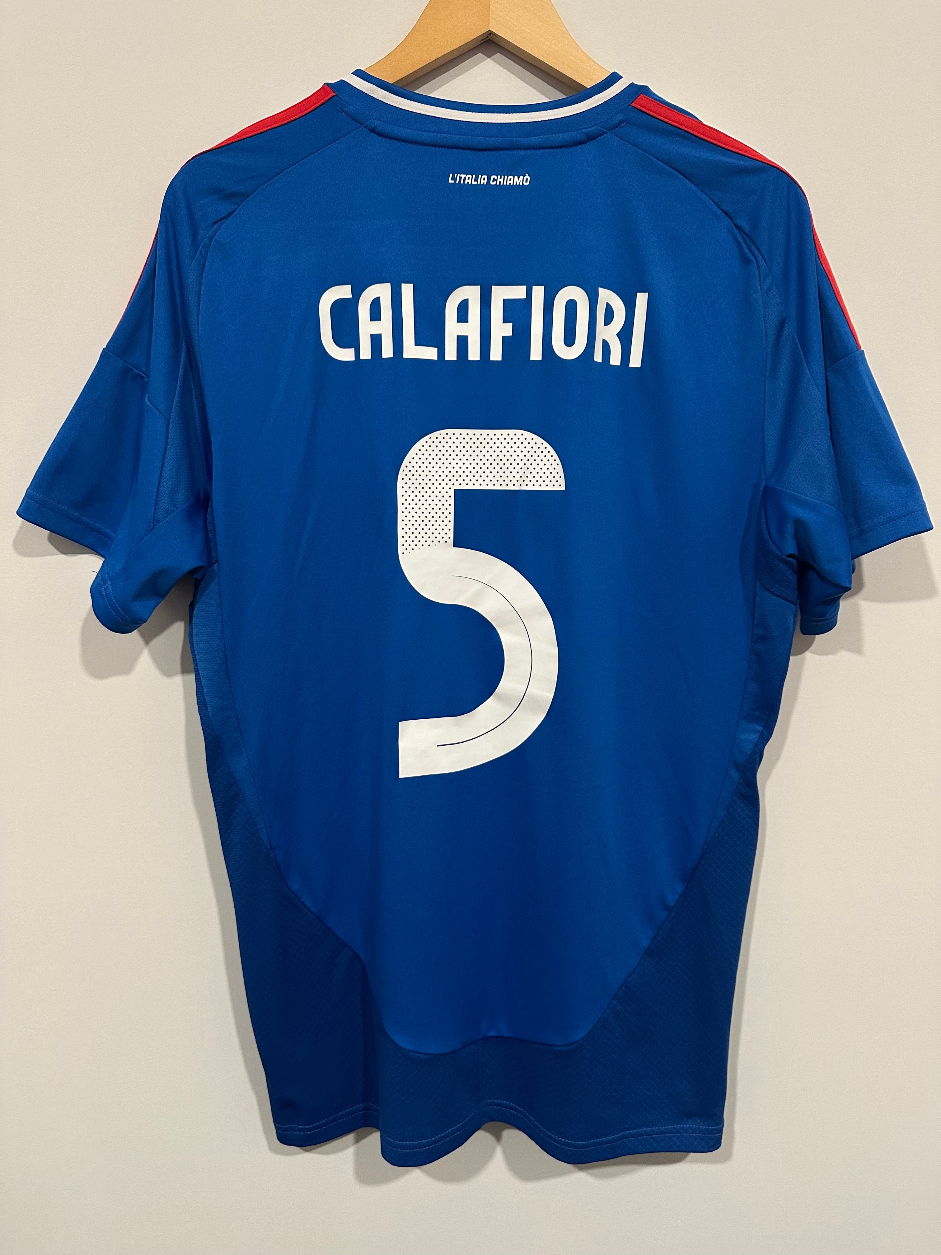 Italy 2024 Home Soccer Jersey Calafiori #5 (L)