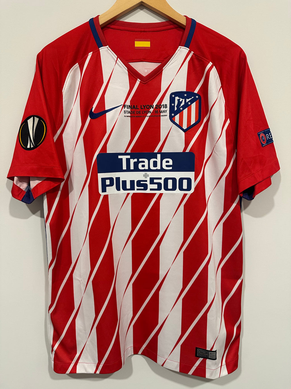 Atlético Madrid 2017-18 Home Soccer Jersey Saúl #8 (L)