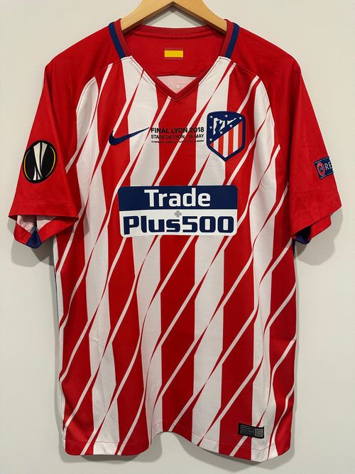 Atlético Madrid 2017-18 Home Soccer Jersey Saúl #8 (L)