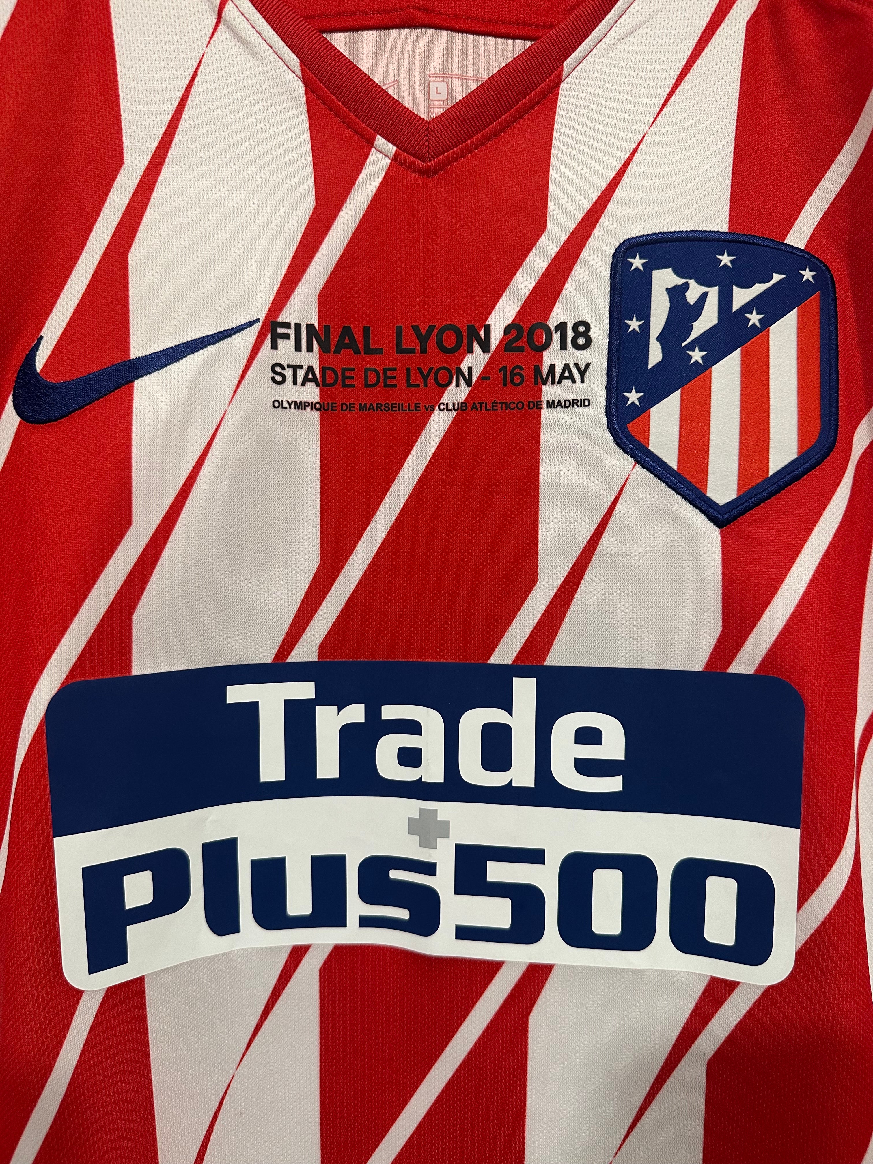 Atlético Madrid 2017-18 Home Soccer Jersey Saúl #8 (L)