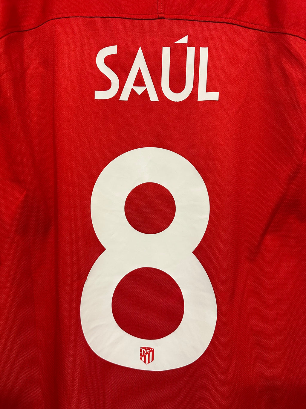 Atlético Madrid 2017-18 Home Soccer Jersey Saúl #8 (L)