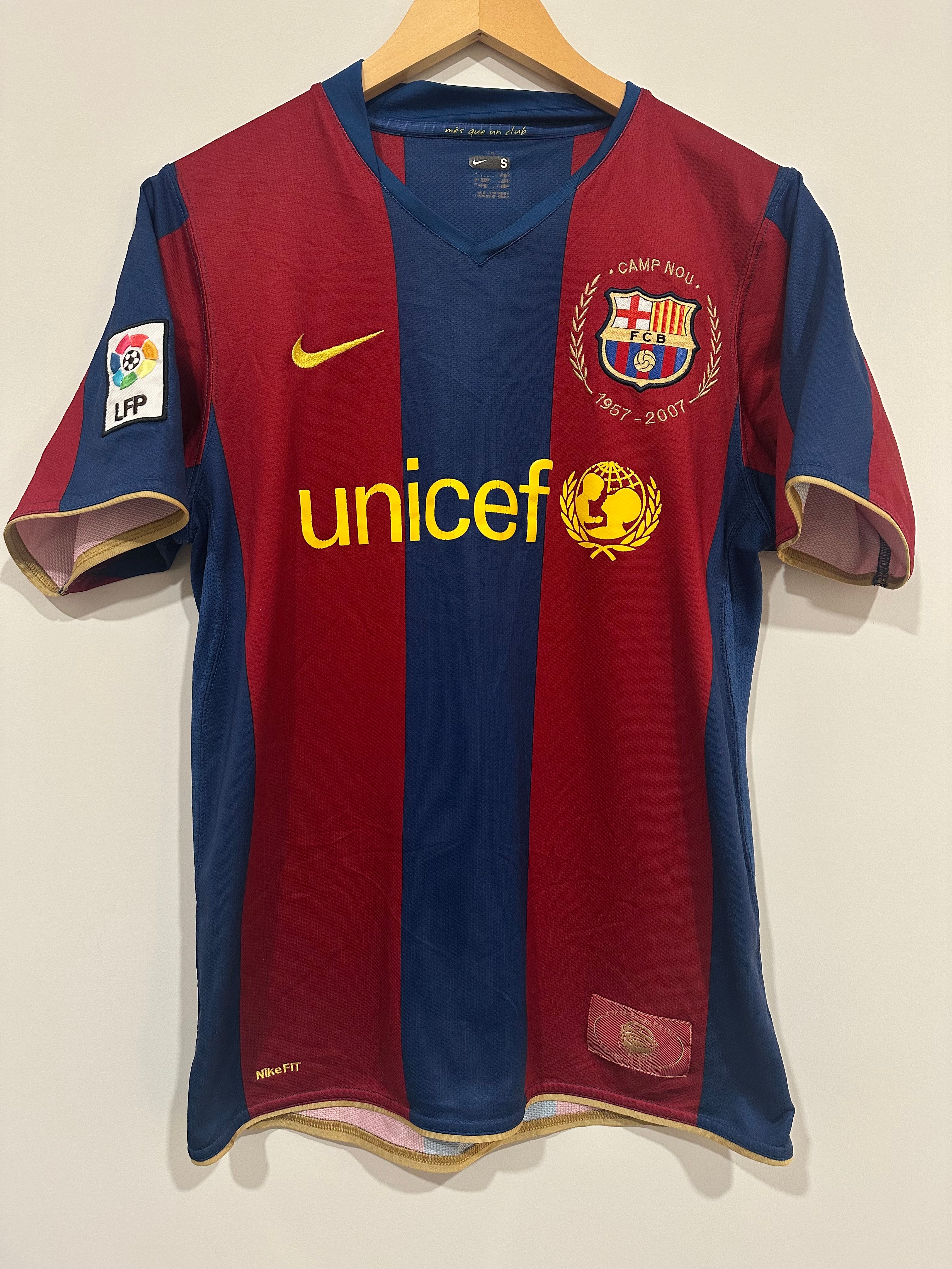 FC Barcelona 2007-08 Home Soccer Jersey (S)