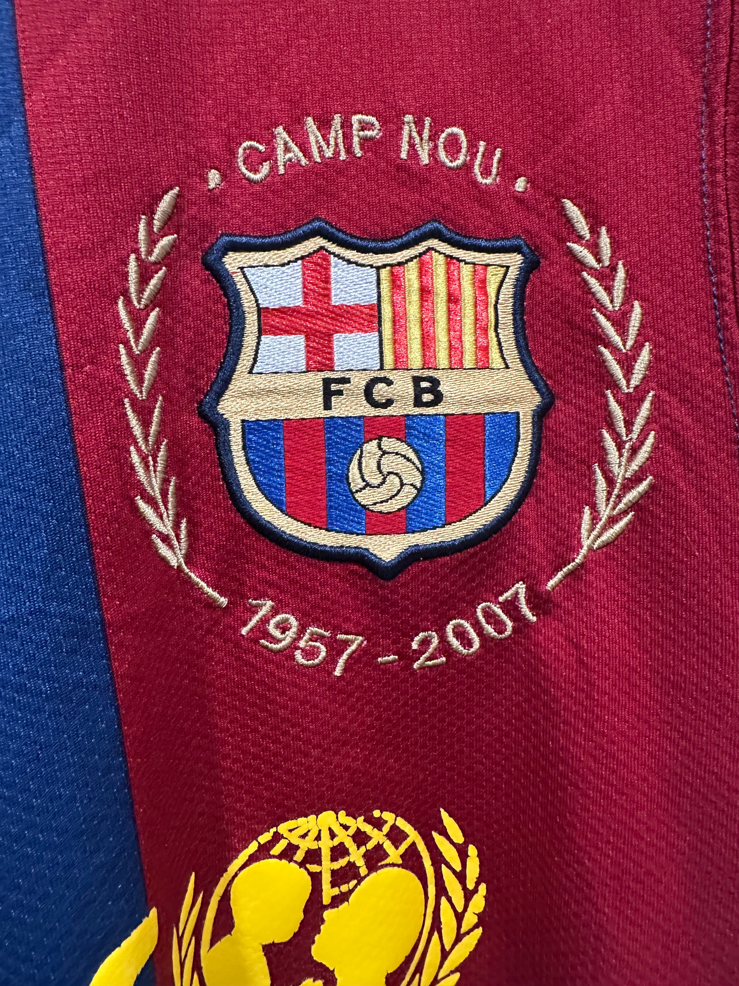 FC Barcelona 2007-08 Home Soccer Jersey (S)