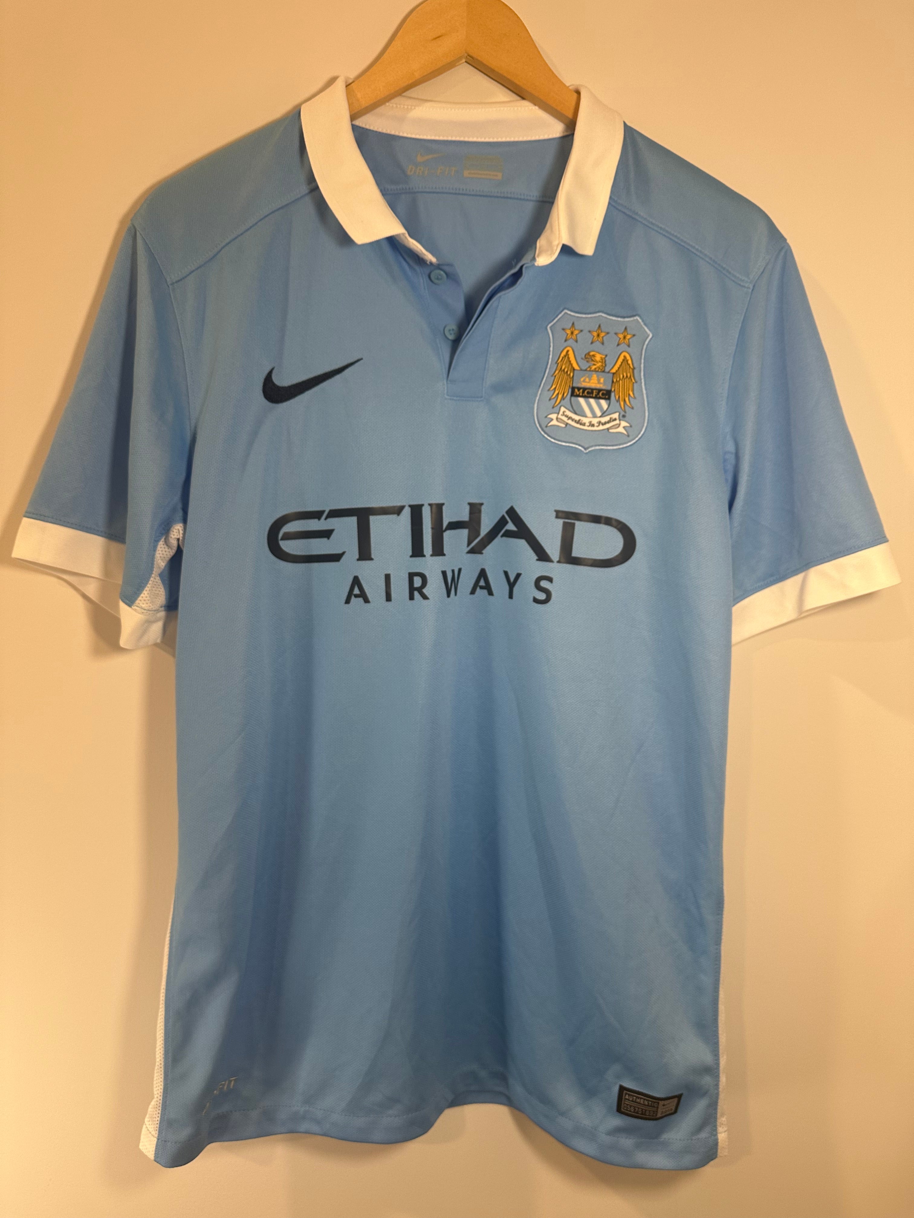 Manchester City 2015-16 Home Soccer Jersey (M)