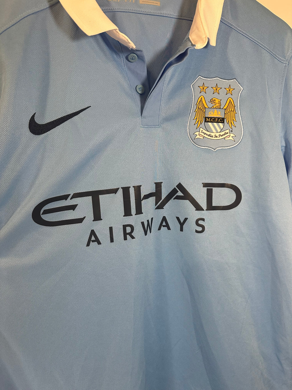 Manchester City 2015-16 Home Soccer Jersey (M)