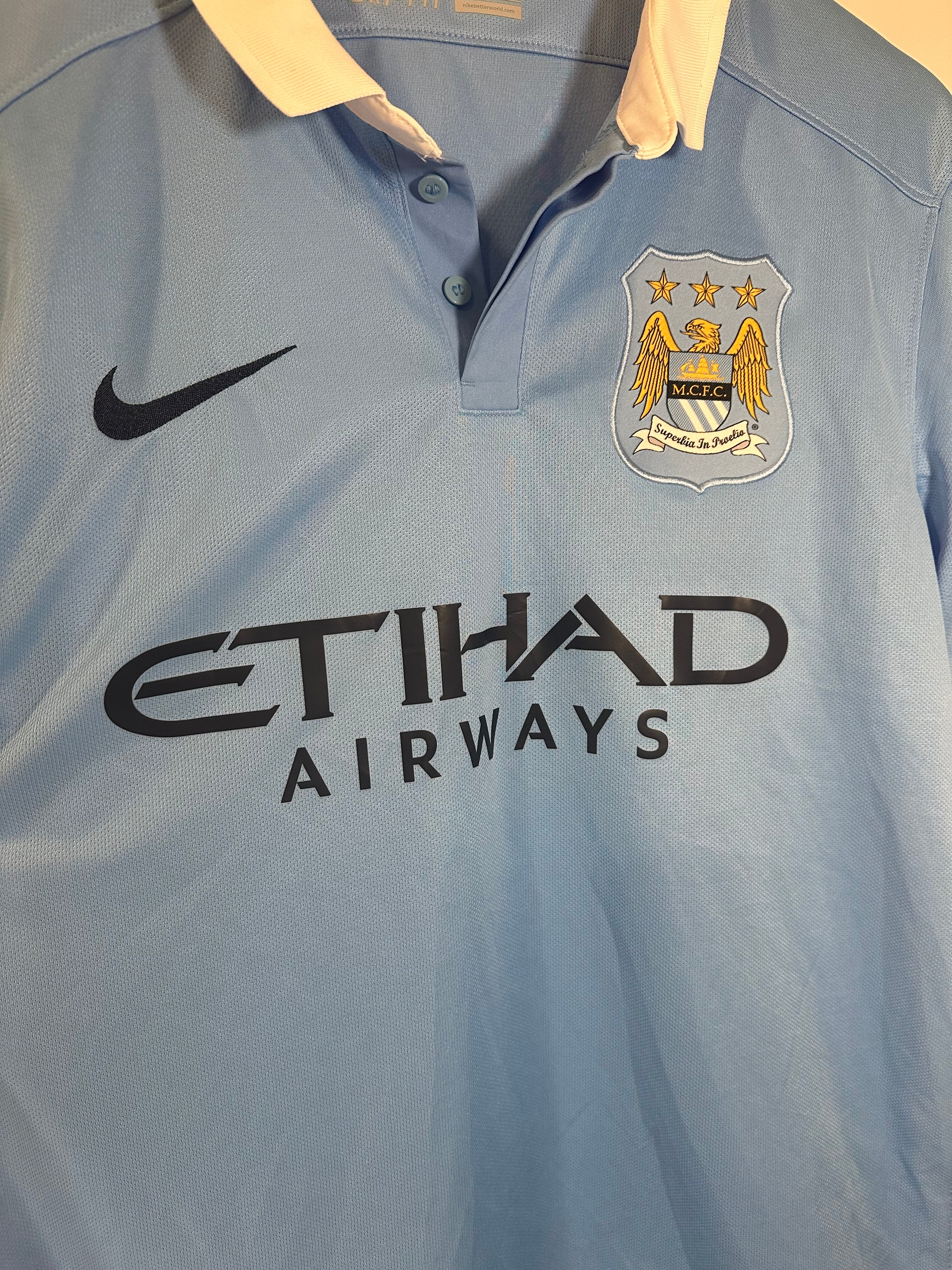 Manchester City 2015-16 Home Soccer Jersey (M)