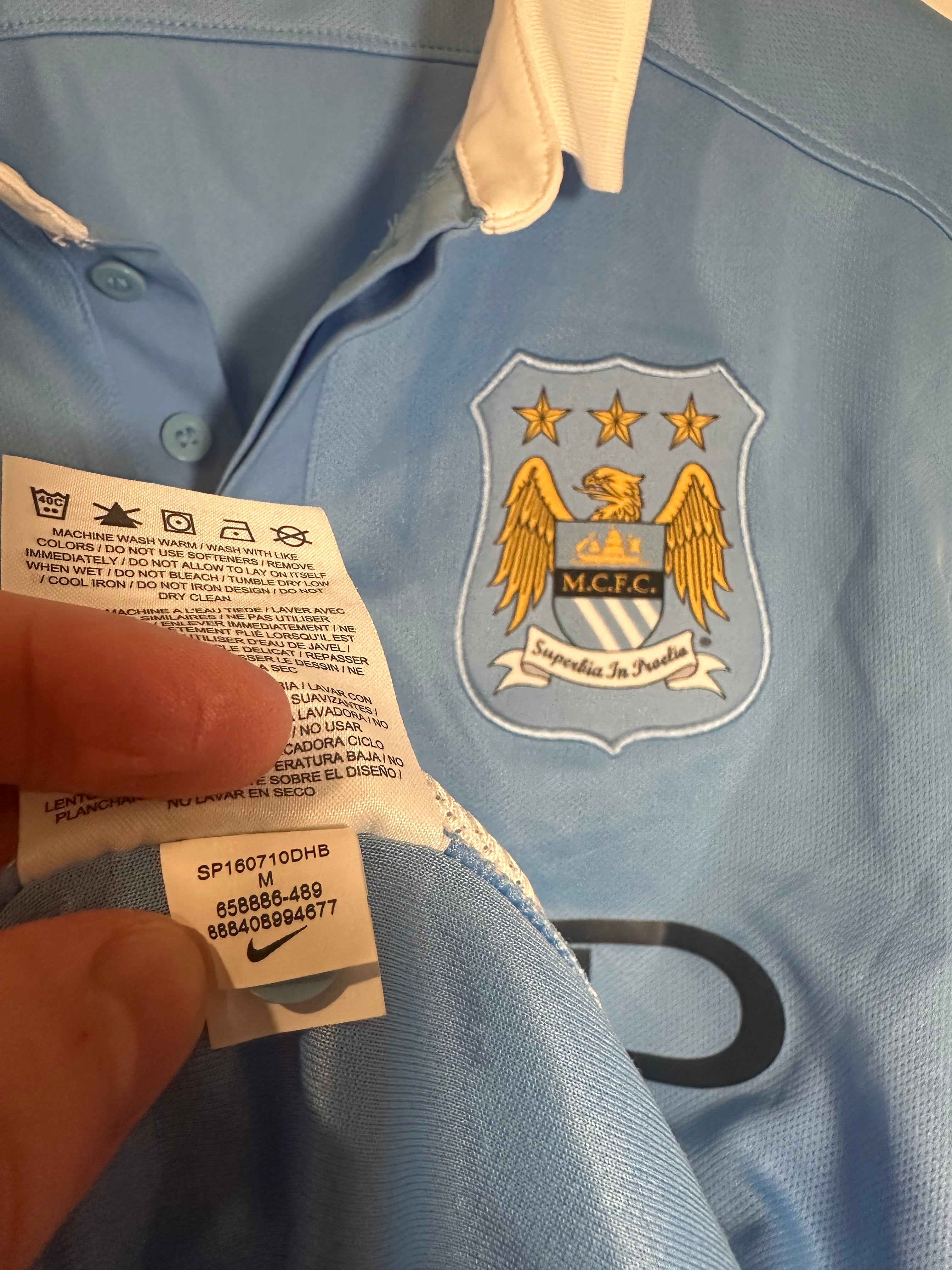 Manchester City 2015-16 Home Soccer Jersey (M)