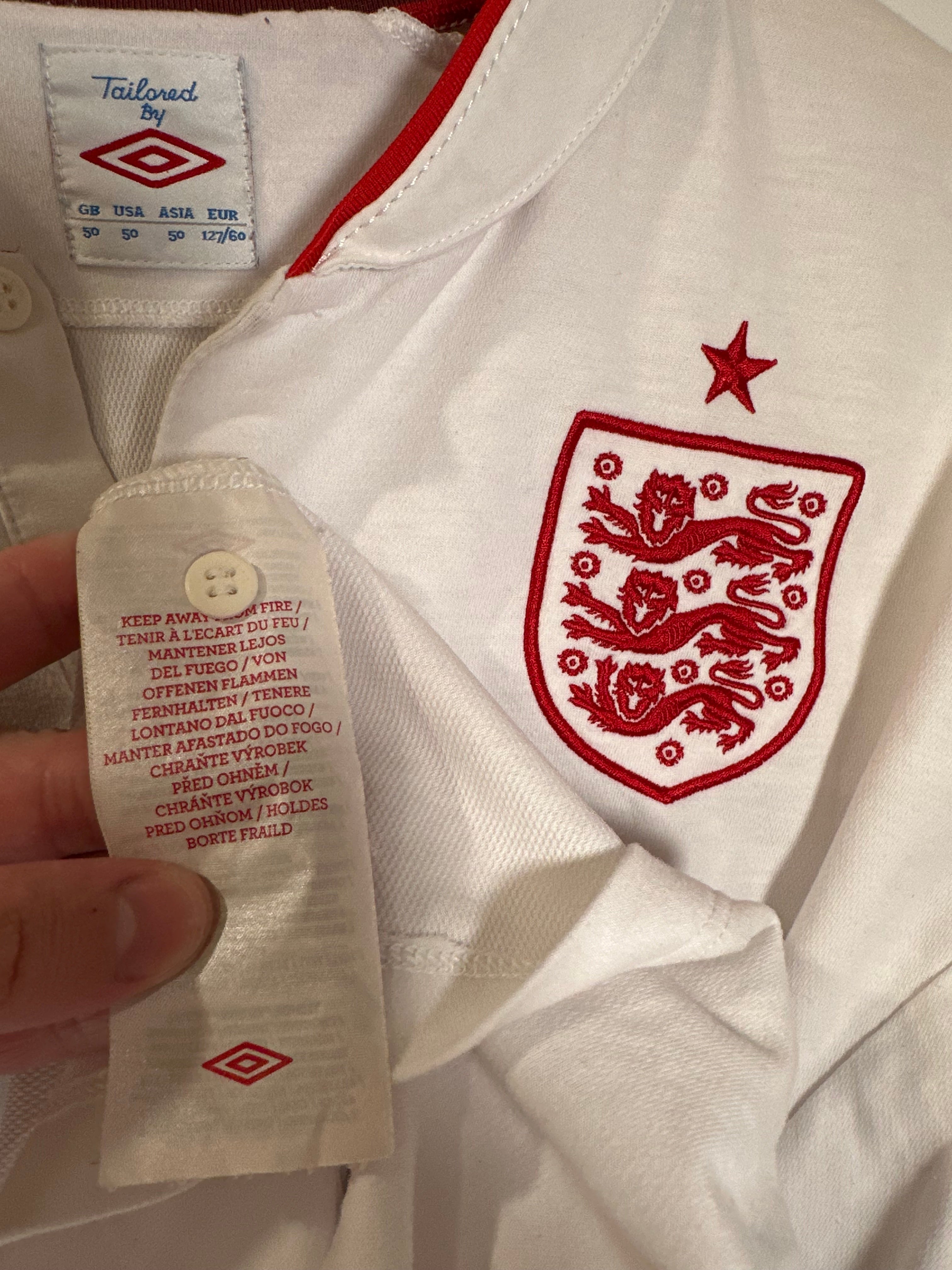 England 2012-13 Home Soccer Jersey (2XL)