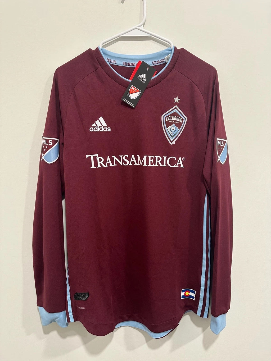 Colorado Rapids 2018 Home Long Sleeve Soccer Jersey Authentic Version (M) NWT