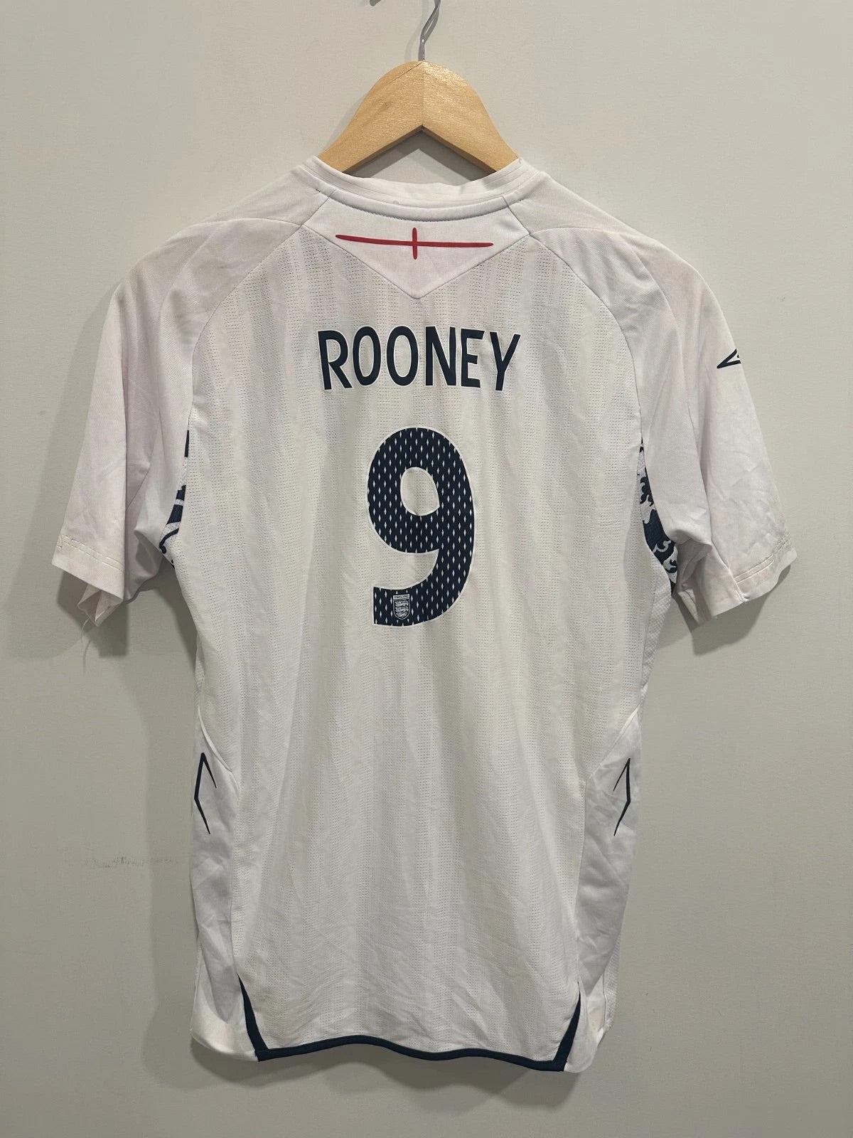 England 2007-09 Home Soccer Jersey Rooney #9 (YXL)