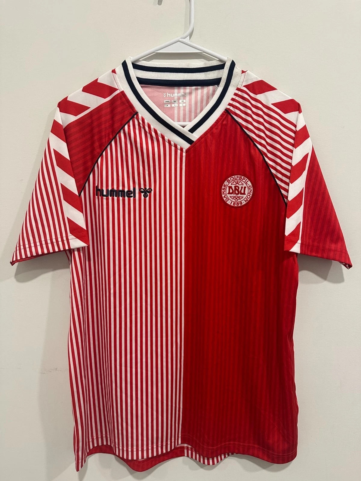 Denmark 1986 Home Soccer Jersey Reissue M Laudrup #11 (S)