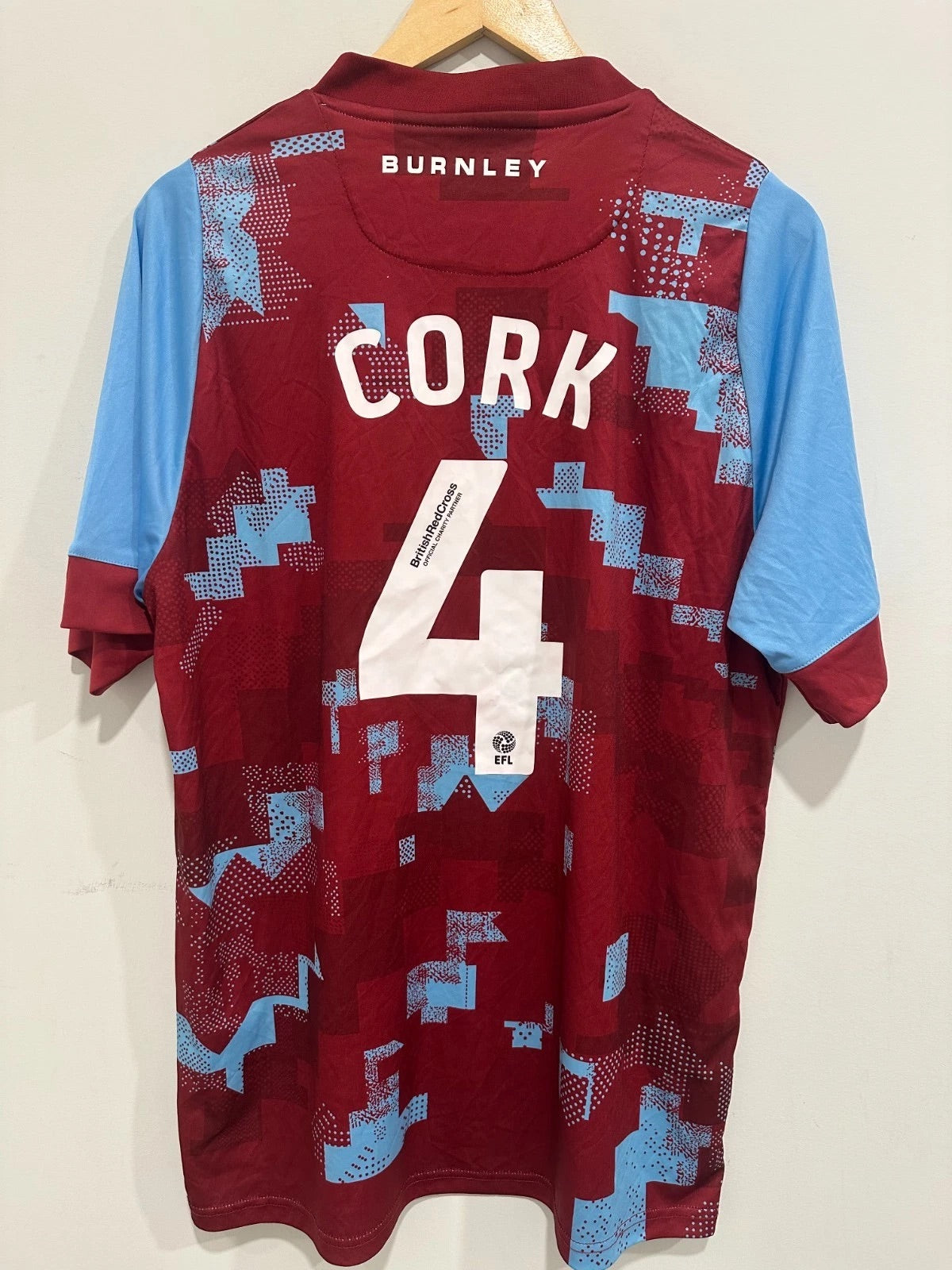 Burnley 2022-23 Home Soccer Jersey Jack Cork #4 (XL)